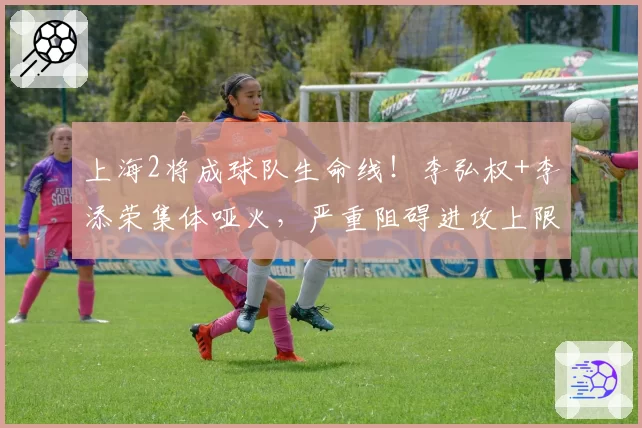 上海2将成球队生命线！李弘权+李添荣集体哑火，严重阻碍进攻上限